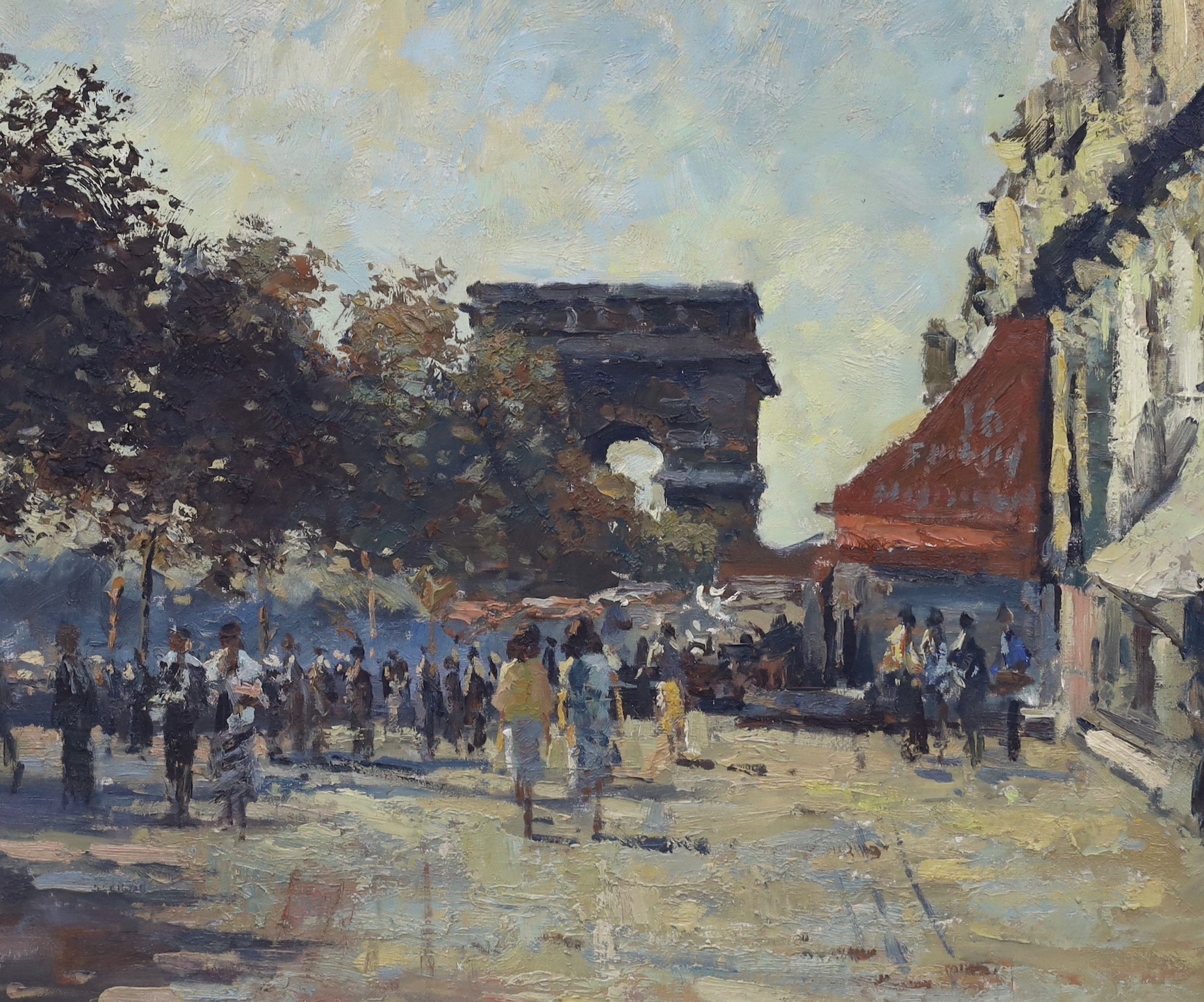 Manner of Edward Seago, oil on canvas, Arc de Triomphe, 50 x 60cm